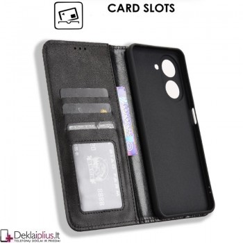 Dirbtinės odos atverčiamas dėklas su skyreliais - juodas (Xiaomi Redmi A5) Dirbtinės odos atverčiamas dėklas su skyreliais - juodas (Xiaomi Redmi A5)